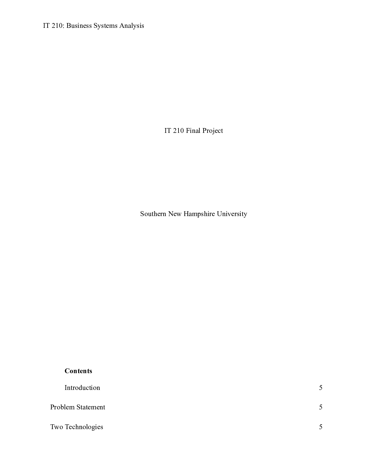 Preview image for IT 210 Final Project Milestone Two Technology Solutions and Recommendations|    IT 210